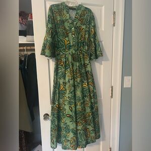 Luna Allegra Green Floral Maxi Dress